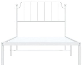 Estrutura de cama com cabeceira 100x200 cm metal branco