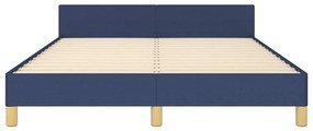 Estrutura cama c/ cabeceira sem colchão 140x190 cm tecido azul