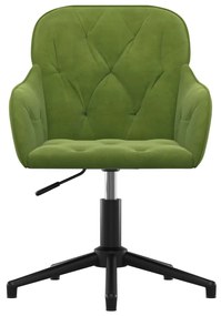 Cadeira de escritório giratória veludo verde-claro