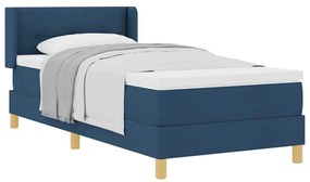 Cama Box com Colchão Azul, 90 x 200 cm, Tecido