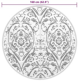 Tapete de exterior Ø160 cm ARAKIL PP laranja e branco