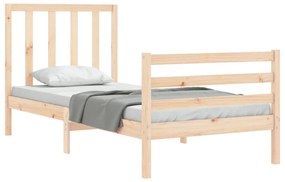 Estrutura de cama com cabeceira 90x200 cm madeira maciça