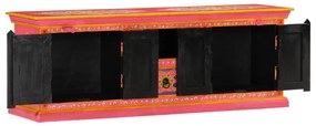 Móvel de TV 110x30x40 cm madeira de mangueira maciça rosa