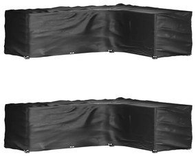 vidaXL Capas p/ mobília jardim forma de L 2 pcs 16 ilhós 260x210x80 cm