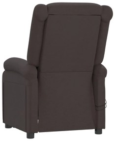 Poltrona de massagens elétrica tecido castanho-escuro