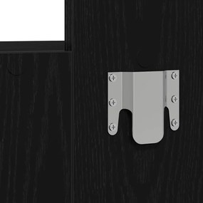 Mesa de Maquilhagem Suspensa Carvalho Preto 83x40x70 cm