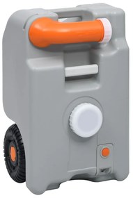 vidaXL Tanque de água com rodas para campismo 25 L cinzento