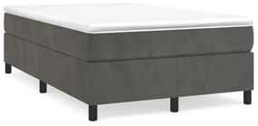 vidaXL Cama boxspring com colchão 120x190 cm veludo cinzento-escuro