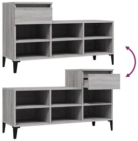 Sapateira 102x36x60 cm derivados de madeira cinzento sonoma