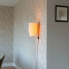 Candeeiro de parede oriental dourado com aba dourado - Franxa