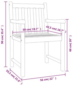 Cadeiras de jardim 6 pcs 56x55,5x90 cm madeira de acácia maciça