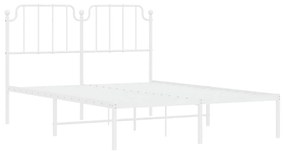 Estrutura de cama com cabeceira 150x200 cm metal branco