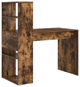Secretária com Armazenamento Castanho Fumado 113x54x120 cm Madeira Eng
