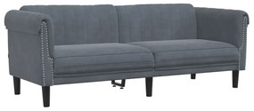 2 pcs conjunto de sofás veludo cinzento-escuro