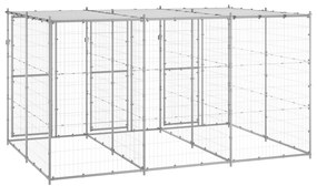 Canil de exterior com telhado 7,26 m² aço galvanizado