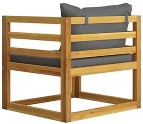 5 pcs conjunto lounge de jardim c/ almofadões acácia maciça