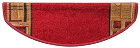 Tapetes de escada adesivos 15 pcs 65x21x4 cm vermelho