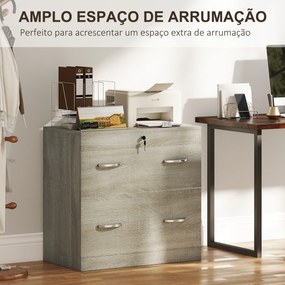 Armário para Aquivos com Gavetas Armário de Arrumação de Escritório com Fechadura e 2 Chaves 74x42x72 cm Madeira
