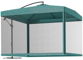 Chapéu de Sol de Jardim 295x295x260 cm Chapéu de Sol Excêntrico com Re