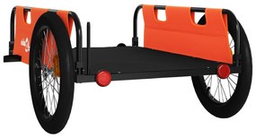 Reboque bicicleta tecido oxford/ferro laranja/preto