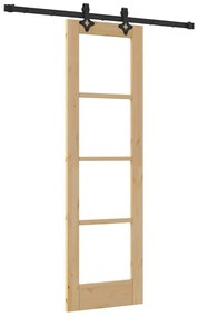 Conjunto de Porta Deslizante vidaXL com Hardware 61x198.5 cm Pinho Sól