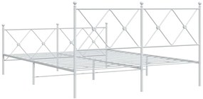 Estrutura de cama com cabeceira e pés 160x200 cm metal branco