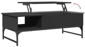 Mesa de centro 100x50x35 cm derivados de madeira/metal preto