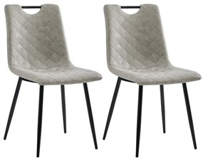 Cadeiras de jantar 2 pcs couro artificial cinzento-claro
