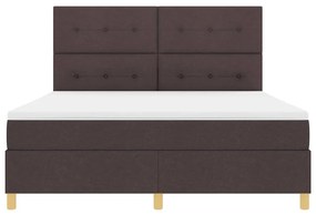 Camas Box Spring com Colchão e LED Castanho Escuro 180x200 cm Tecido
