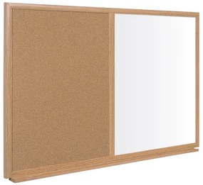 Quadro Combinado Reciclado 60x90cm Cortiça / Branco Moldura Madeira Executive Earth-it