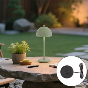 Candeeiro de Mesa Verde Incl. LED IP54 Recarregável com Estação de Carregamento - Squirrel