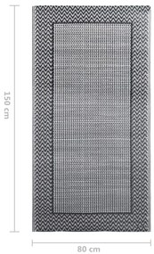 Tapete de exterior 80x150 cm PP cinzento