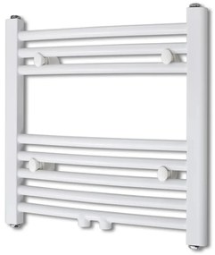 140848 vidaXL Aquecedor toalhas banheiro curvo 480 x 480 mm conector lateral e centro