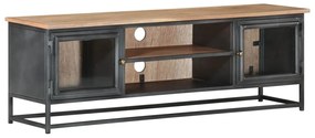 vidaXL Móvel de TV 120x30x40 cm acácia maciça e aço cinzento
