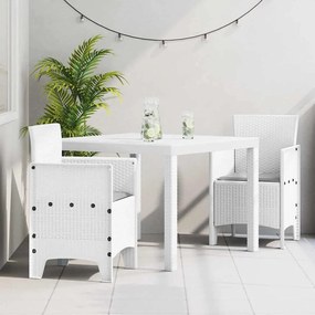 vidaXL Conjunto de Jantar para Jardim 3 pcs Branco 100 x 100 x 73 cm