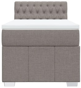 Cama com molas/colchão 100x200 cm tecido cinza-acastanhado