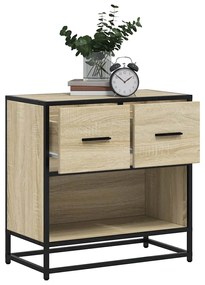vidaXL Mesa de cabeceira Sonoma carvalho 60x31x60 cm madeira e metal