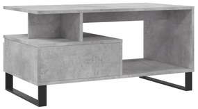 Mesa de centro 90x49x45 derivados de madeira cinzento cimento