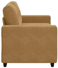 Sofá Loveseat vidaXL Castanho 120 cm em Veludo