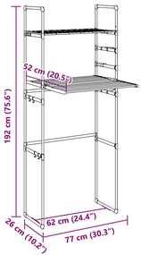 Prateleira para máquina de lavar roupa 77x52x192 cm alumínio