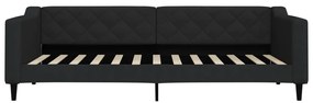 Sofá-cama com colchão 90x200 cm tecido preto