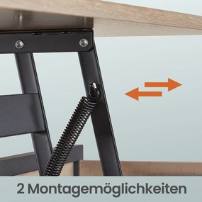 Mesa de centro com altura ajustável 50 x 120 x (48-63) cm com gavetas Castanho camelo-Preto