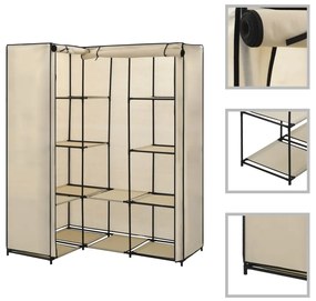 Roupeiro de canto 130x87x169 cm creme