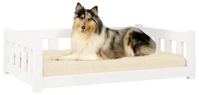 Cama para cães 95,5x65,5x28 cm madeira de pinho maciça branco