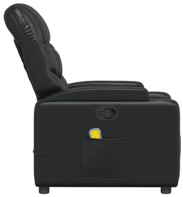 Poltrona de massagens reclinável couro artificial preto