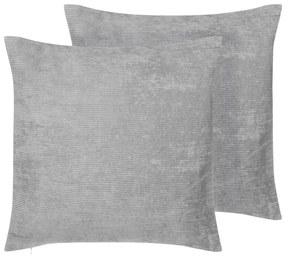 Conjunto de 2 almofadas decorativas em veludo cinzento 45 x 45 cm NOLANA Beliani