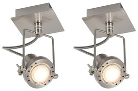 vidaXL Holofotes 2 pcs GU10 prateado