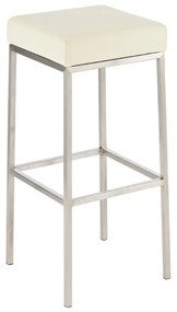 Banco de bar Montreal em couro sintético 37 x 78 x 37 cm Creme