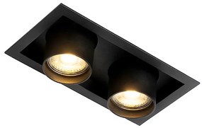 Foco embutido moderno preto ajustável 2-luzes - Roof