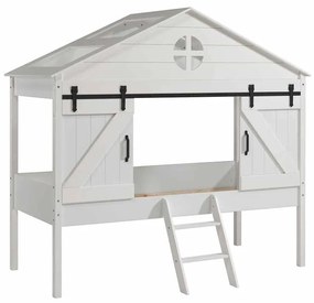 Cama infantil Alta Tipo Celeiro BARNIE 90x200 CM Branca